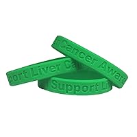 Jeirles Wholesale 10 - I Support Liver Cancer Awareness Bracelets 100% Medical Grade Silicone - Latex and Toxin Free - (10 Bracelets) Show Your Support