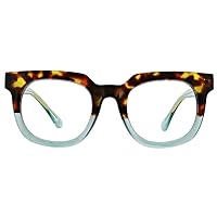 Peepers by PeeperSpecs Oprah's Favorite Women's Showbiz Oversized Blue Light Blocking Reading Glasses - Tortoise/Green +2.00