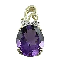 Amethyst Natural Gemstone Oval Shape Pendant 925 Sterling Silver Party Jewelry | Yellow Gold Plated