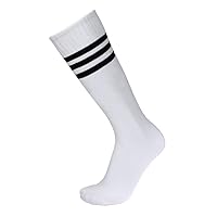 4pk of Football Microfiber fabric Stripe Sports Socks n Non-slip Knee High Tube Soccer Athletic Stretchy Compressio Long Multi-color Stripe design
