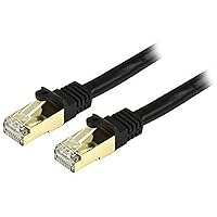 StarTech.com 20ft CAT6a Ethernet Cable - 10 Gigabit Shielded Snagless RJ45 100W PoE Patch Cord - 10GbE STP Network Cable w/Strain Relief - Black Fluke Tested/Wiring is UL Certified/TIA (C6ASPAT20BK)