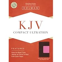 KJV Compact Ultrathin Bible, Brown/Pink LeatherTouch with Magnetic Flap KJV Compact Ultrathin Bible, Brown/Pink LeatherTouch with Magnetic Flap Imitation Leather