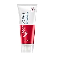 Foot Works Extreme Cracked Heel Cream 2.5 Fluid Ounce. Contains Cocoa Butter, Shea Butter and Vitamin E. For Smoother Heels. Non-Greasy Pedicure Cream.