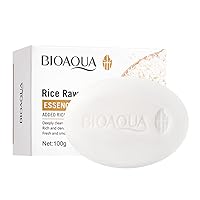 Rice Raw Pulp Skin Brightening Soap Bar - Bath Soap with Coconut Oil & Centella Asiatica Extract, Collagen, Hyaluronic Acid for Dark Spot Remover, Clean and Hydrate Skin, 3.5 Ounce