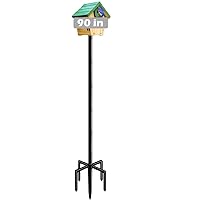 90 Inch Bird House Pole Mount Kit, Adjustable Heavy Duty Bird Feeder Pole for Outdoors, Universal Mounting Post Set with 5-Prong Base, Black, 1 Pack