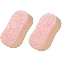 Topstone Natural Body and Facial Sponges,Bath Sponge,Loofa,Pack of 2,Pink