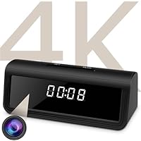 4K Hidden Spy Camera Wireless Hidden WiFi Clock Camera Home Security Nanny Camera with Night Vision,160 Ultra Wide Angle,Motion Detection