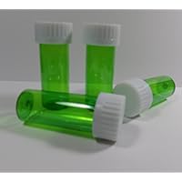 Plastic Travel Screw-Top Containers Green 8 Dram Size Package of 20 Units