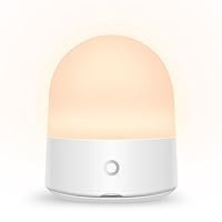 Baby Night Light Touch Control, Dimmable Warm Light for Baby Breastfeeding, Portable Handle Small Bedside Lamp for Kids Room Nursery, Rechargeable, 8 Adjustable LED Color, Memory Function