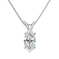The Diamond Deal 1/4 Carat - 5 Carat | IGI Certified Lab Grown Diamond Pendant Necklace For Women | 14K White, Yellow Or Rose Gold | Lab Created Solitaire Lab-Grown Diamond Pendant Necklace