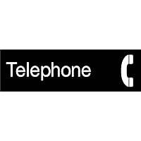 NMC EN23BK National Marker Engraved Telephone Sign Graphic, 3 Inches x 10 Inches, Black, 2Ply Plastic