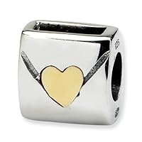 Sterling Silver & 14K Gold Love Note Bead