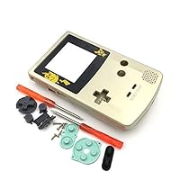 Housing Case Plastic Shell Cover with Buttons Screws for Nintendo Gameboy Color GBC Console Housing Case Replacement (Gold)