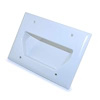 DATA COMM Electronics 45-0003-WH 3-Gang Recessed Low Voltage Cable Plate - White