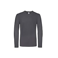 B&C E150 Men's Long Sleeve T-Shirt - Dark Grey - L