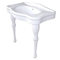 Fauceture VPB5324 32″ Basin Console for 4″ Centers Mount with Pedestal, White