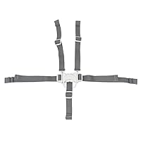 Replacement Part for Fisher-Price SpaceSaver High Chair - HGX43 + Many More Models ~ Replacement 5 Point Gray Strap ~ Waist, Crotch and Shoulder Straps