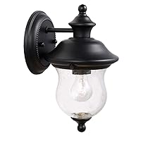 Design House 502906 Highland Traditional 1 Outdoor/Indoor Wall Light with Clear Seedy Glass for Porch Entryway Patio, 5.63