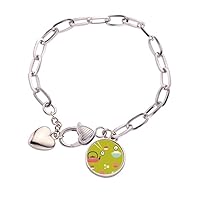 Rice Teapot Cup Sushi Japan Heart Chain Bracelet Jewelry Charm Fashion