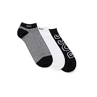 BOSS Men's 3 Pack Multi Design Cotton Ankle Socks