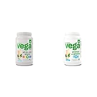 Organic All-in-One Vegan Protein Powder & Protein and Greens Protein Powder, Vanilla - 20g Plant Based Protein Plus Veggies