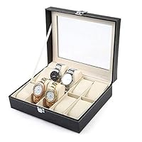 6 Slots PU Leather Watch Box Absolutely Solid Watch Packaging Box Gift Box with Glass