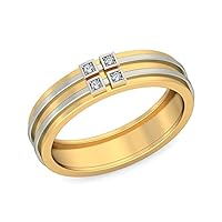 Round Diamond Ring 14k Solid Gold Diamond Size 1.3MM Diamond Weight 0.04 CTW For Men's Ring