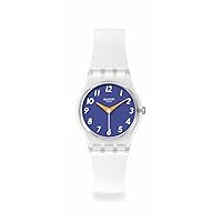 Swatch Womens Casual White Watch Plastic Quartz Splash Dance The Gold Within You