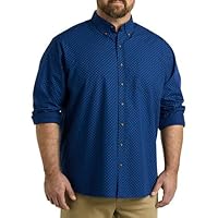Harbor Bay by DXL Men's Big and Tall Easy-Care Micro Print Sport Shirt