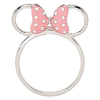 Silver Disney Minnie Mouse Cutout Ring - Brass Base Band, Rhodium Plating