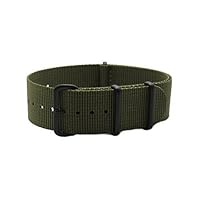HNS 24mm Olive Drab Ballistic Nylon Watch Strap PVD Coated Buckle NT108