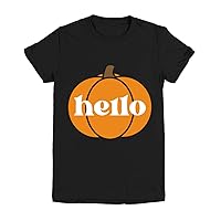 Hello Pumpkin Retro Vintage 70s 80s 90s Halloween Clothing Graphic Classic Tops Tees Girls Boys Youth Tee Black T-Shirt