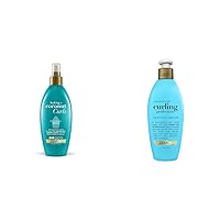 OGX Coconut Curls Finishing Mist (4021) 6 Fl Oz & Argan Oil Curling Perfection Cream 6 oz Bundle