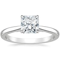 3.0 CT Radiant Colorless Moissanite Engagement Ring, Wedding/Bridal Ring, Solitaire Halo Style, Solid Gold Silver Vintage Antique Anniversary Promise Ring Gift for Her