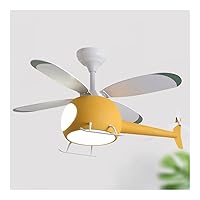 Fan Lights Helicopter Model Ceiling Fan with Lights Modern Cartoons Airplane Fan Chandelier Lamp 6-Speed Regulation Mute Ceiling Fans with Lamp and Remote Control for Children's Bedroom Ceiling Fans (