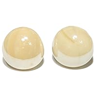 Beige Glass Gem Opaque Stud Earrings (S101)