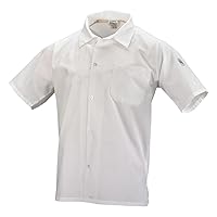 Mercer Culinary M60200WH4X Millennia Unisex Cook Shirt with Wicking Mesh Back, 4X-Large, White