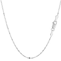The Diamond Deal REAL 925 Sterling Silver 1.5mm Diamond Cut Bead Chain with Lobster Clasp, Rhodium Chain, Unisex (16