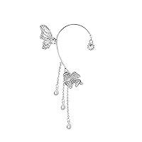 Butterfly Tassel Style Zircon Earrings For Teen Girls Minimalist Piercing Studs Trendy Earrings Womens Jewelry