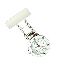 Censi Men's/Ladies White Silver Plated Nurse/Tunic Fob Watch Brooch Doctors Medical Watch With One Extra Battery