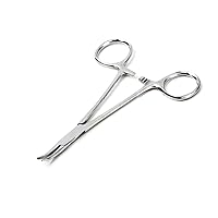 OdontoMed2011 D-1654 Stainless Steel HEMOSTAT, Curved Serrated Jaws, Ratchet Lock, 3-1/2