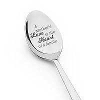 Happy Mothers Day Gifts for Mom from Duaghters Son Mother Mommy Coffee Ice Cream Spoon Gift for Mother Birthday Gift for Mom Mama Tea Dessert Spoons for Mother Mum Engraved Spoon Stainless Steel