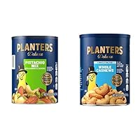 Bundle of PLANTERS Deluxe Pistachio Mix, 1.15 lb + PLANTERS Deluxe Lightly Salted Whole Cashews, 18.25oz (1 Canister)