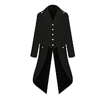 Men Jacket Oversized Steampunk Trench Coat For Men Medieval Victorian Gothic Stand Collar Long Coat Tailcoat Jacket
