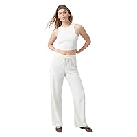 PacSun Women's Cream Linen Pull-On Pants - Ivory Size Small