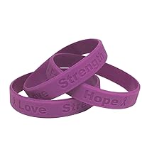 25 Purple Pancreatic Cancer Awareness Bracelets 100% Medical Grade Silicone - Latex and Toxin Free (25 Bracelets) Show Your Support For Pancreatic Cancer Awareness