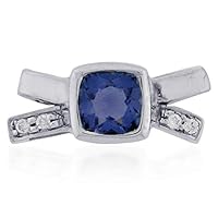 Synthetic Tanzanite Natural Gemstone Cushion Shape Pendant 925 Sterling Silver Engagement Jewelry
