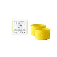 Little Seed Farm All Natural Deodorant Cream, Aluminum Free Deodorant for Women or Men, 2.4 Ounce - Grapefruit Lemon + Bright Yellow Sleeves