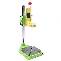Begoniape Electric Drill Stand Adjustable Stand 90° Rotatable Bench Drill Stand Bench Drill Hand Drill with 22 x 16 cm Base Three Plastic Heads