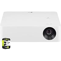 LG PF610P LED Smart Home Theater CineBeam Projector 120-inch/1920 x 1080 White Bundle with 1 YR CPS Enhanced Protection Pack
